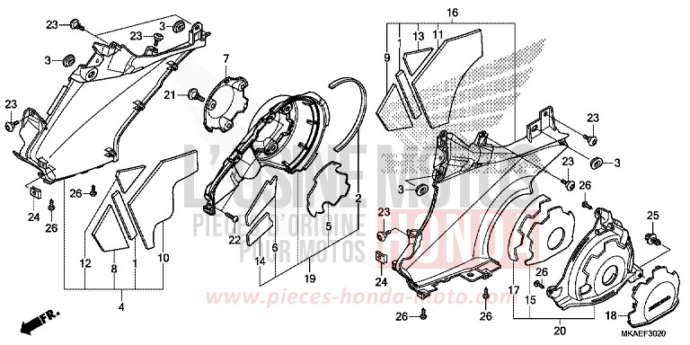 VERKLEIDUNG, STUFE/MOTOR, SEITENVERKLEIDUNG von Integra 750 MAT ALPHA SILVER METALLIC (NHB73) von 2016